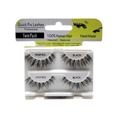 QUICK FIX LASHES TWIN PACK WISPIES BLACK