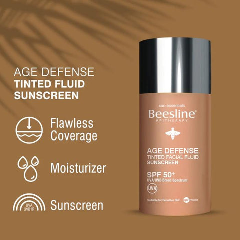 Beesline Defense Tinted Facial Fluid Sunscreen Spf50 Medium 40ML