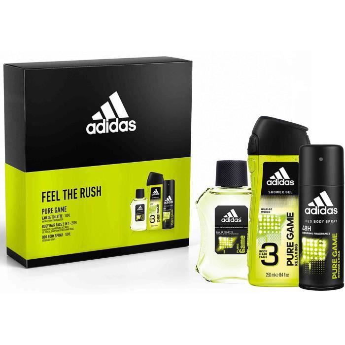 Adidas Pure Game Coffret Feel The Rush Homme Eau De Toilette 100 Ml + Deodorant 150Ml + Shower Gel 250Ml - IZZAT DAOUK Lebanon