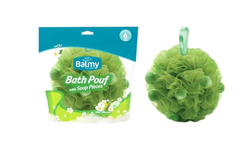 Balmy Bath Pouf with Olive Blossom Soap