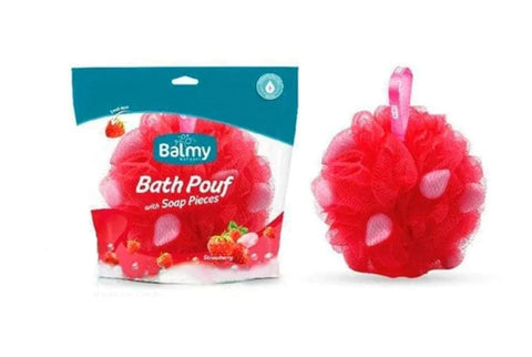 Balmy Bath Pouf with Strawberry Soap