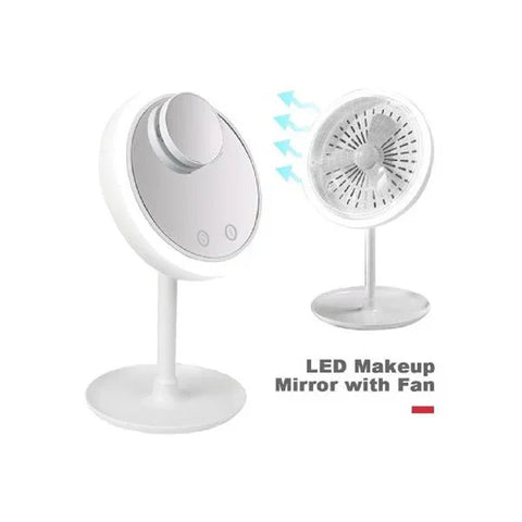 Beauty Glam Mirror with Fan and Light 5x