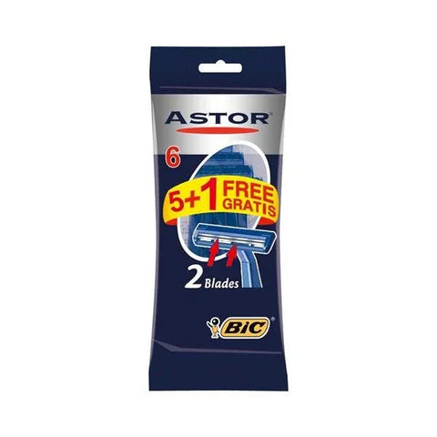 Bic Astor Twin Shaving Razors 5 Plus 1 Free