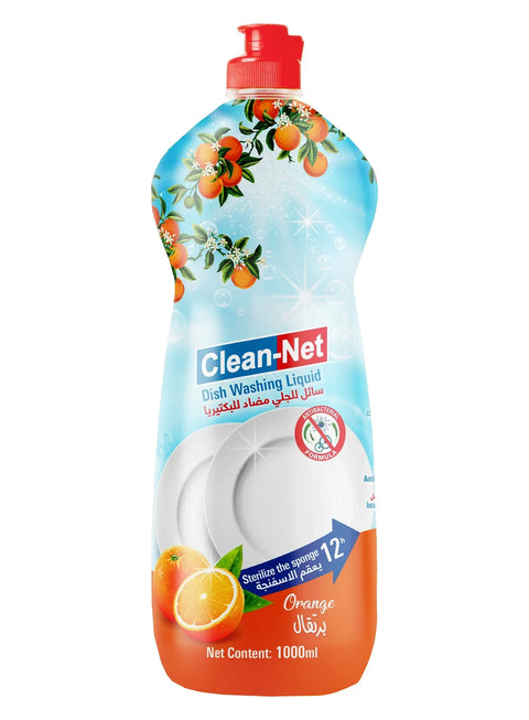 Clean Net Antibacterial Dishwashing Liquid Orange 1000ml