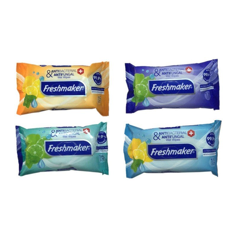 Freshmaker Antibacterial & Antifungal Wet Wipes 15Pcs – IZZAT DAOUK Lebanon