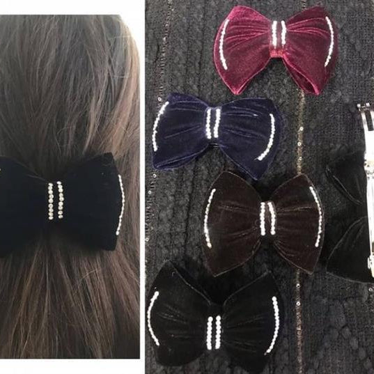 High Class Super Soft Velvet Large Hair Bow Clips - IZZAT DAOUK Lebanon