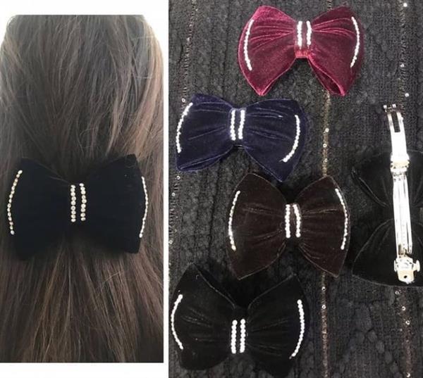 High Class Super Soft Velvet Large Hair Bow Clips - IZZAT DAOUK Lebanon