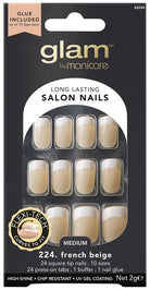 Manicare Glam Salon Nails French Beige Med Square Nails 22224 - IZZAT DAOUK Lebanon