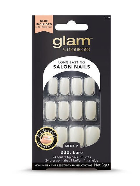 Manicare Glam Salon Nails Glue On Nails Bare Square 22230 - IZZAT DAOUK Lebanon