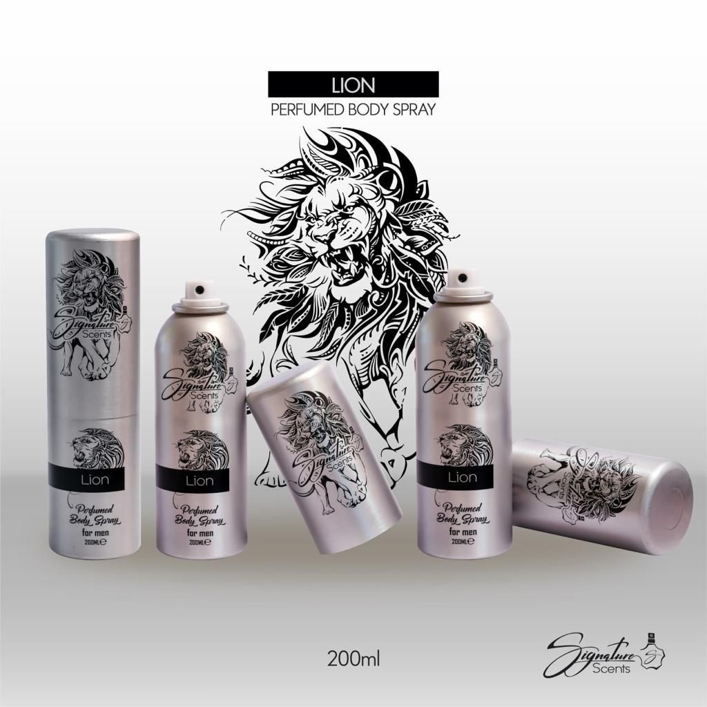 Signature Scents Lion Perfumed Body Spray 200ml - IZZAT DAOUK Lebanon